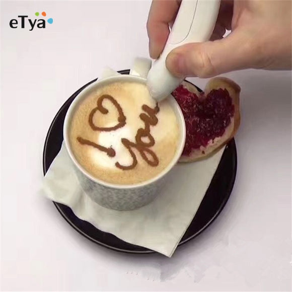 Electrical Latte Art Pen for Coffee Cake Decoration