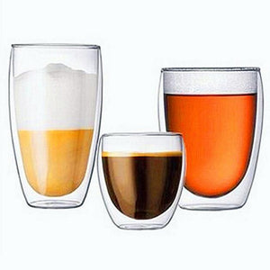 Self Stirring Mug Transparent Double Wall Glass