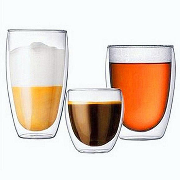 Self Stirring Mug Transparent Double Wall Glass