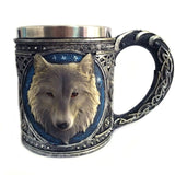 Retro Style 3D Wolf King Pattern Drinking Mugs